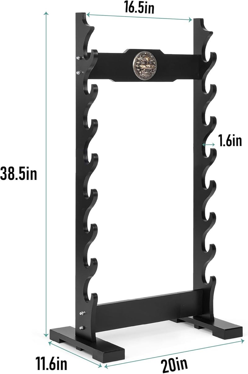 lukar Kylin 8 Tier Sword Rack Floor Standing, Multilayer Katana Stand Floor, Wooden Sword Display Stand Floor, Japanese Samurai Sword Holder - Image 5
